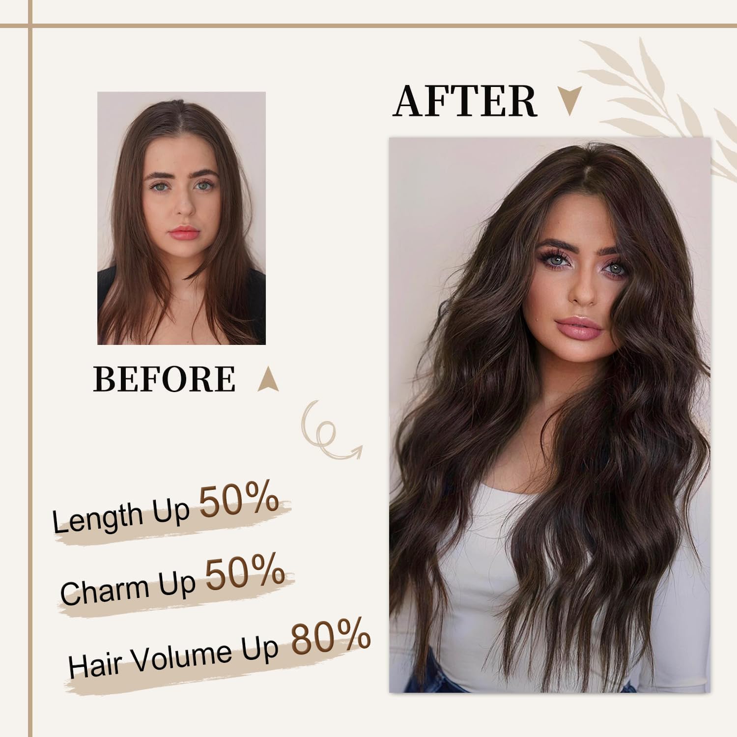 Extensiones de cabello marrón con clip para mujer, 7 unidades, extensiones de cabello largo y rizado, extensiones de cabello largo y grueso,