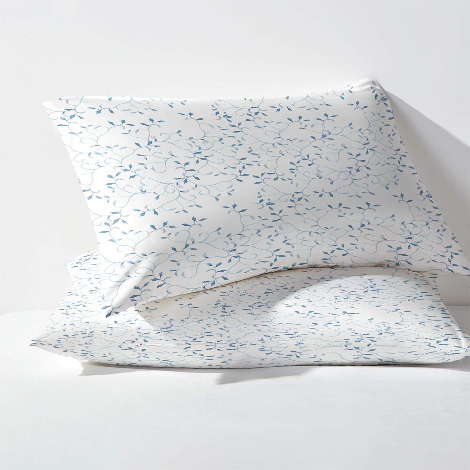 Sábanas de plantas tamaño King, sábanas botánicas de hojas, sábanas y fundas de almohada estampadas de 4 piezas, sábana bajera ajustable de