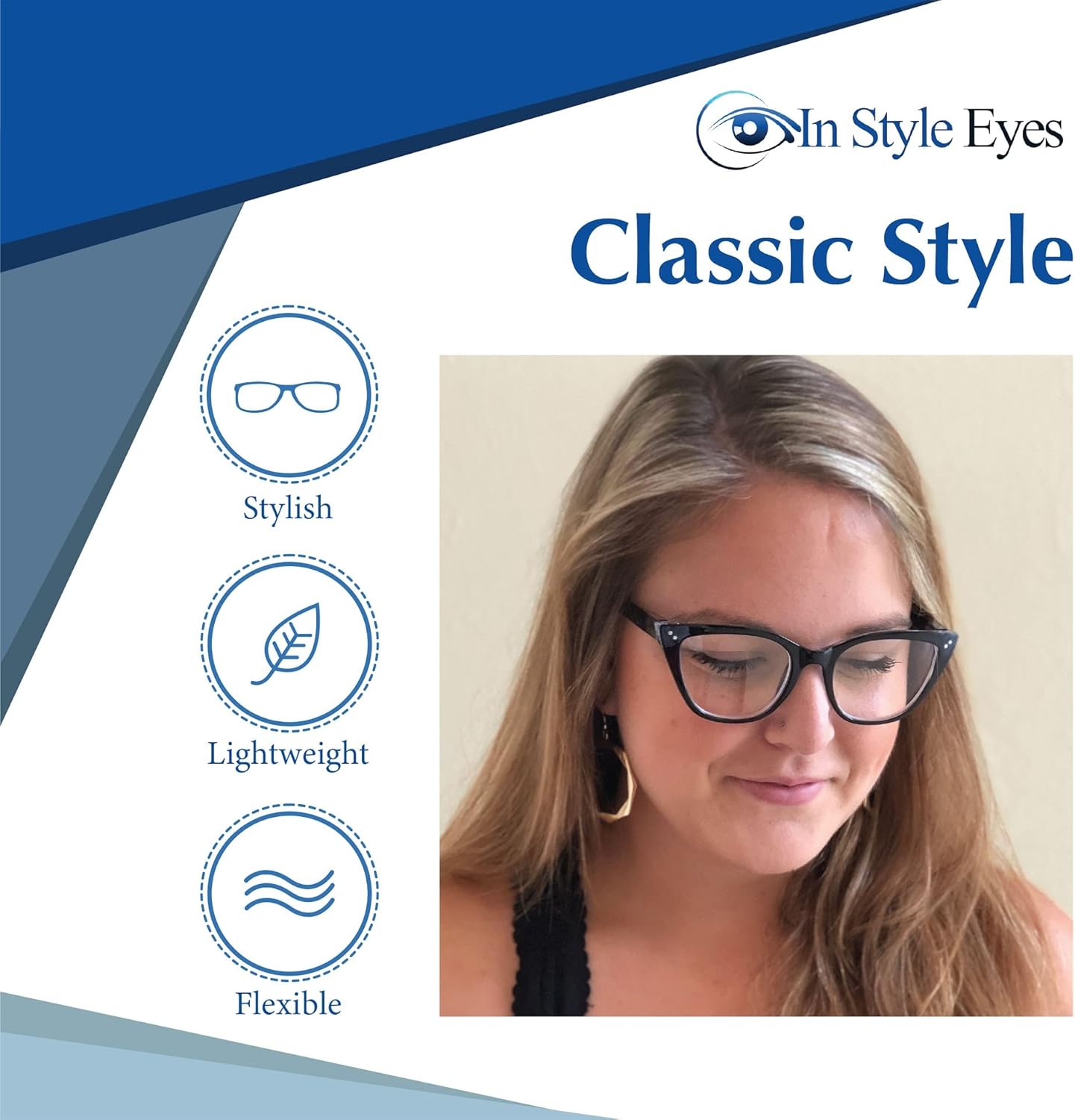 Elegantes lentes de lectura, montura completa, montura completa, marco clásico de ojo de gato grande, sin receta, lente de aumento completo,