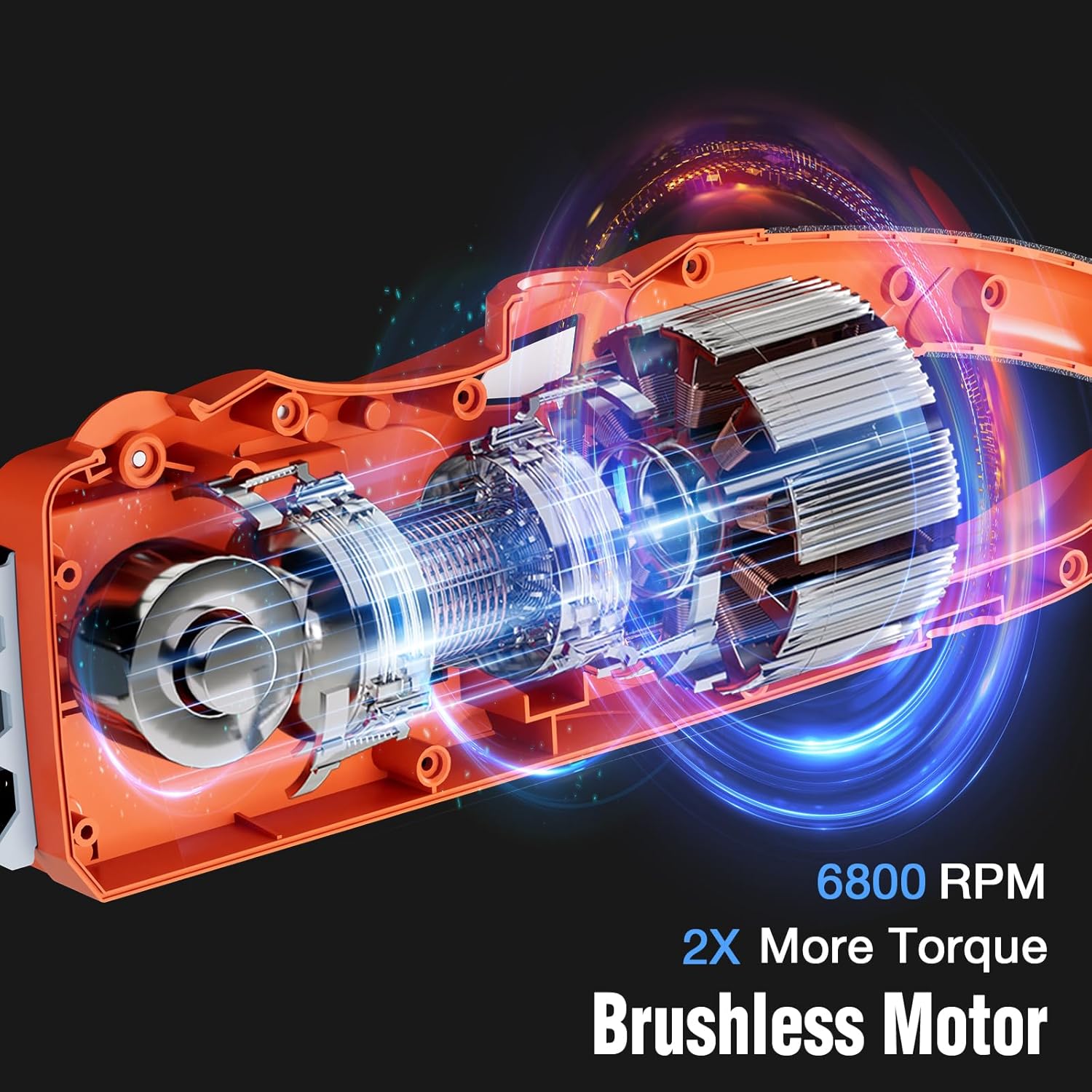 AIVOLT Motosierra inalámbrica de 40 V y 12 pulgadas con batería sin escobillas con tensión de cadena sin herramientas para tala de árboles, poda y