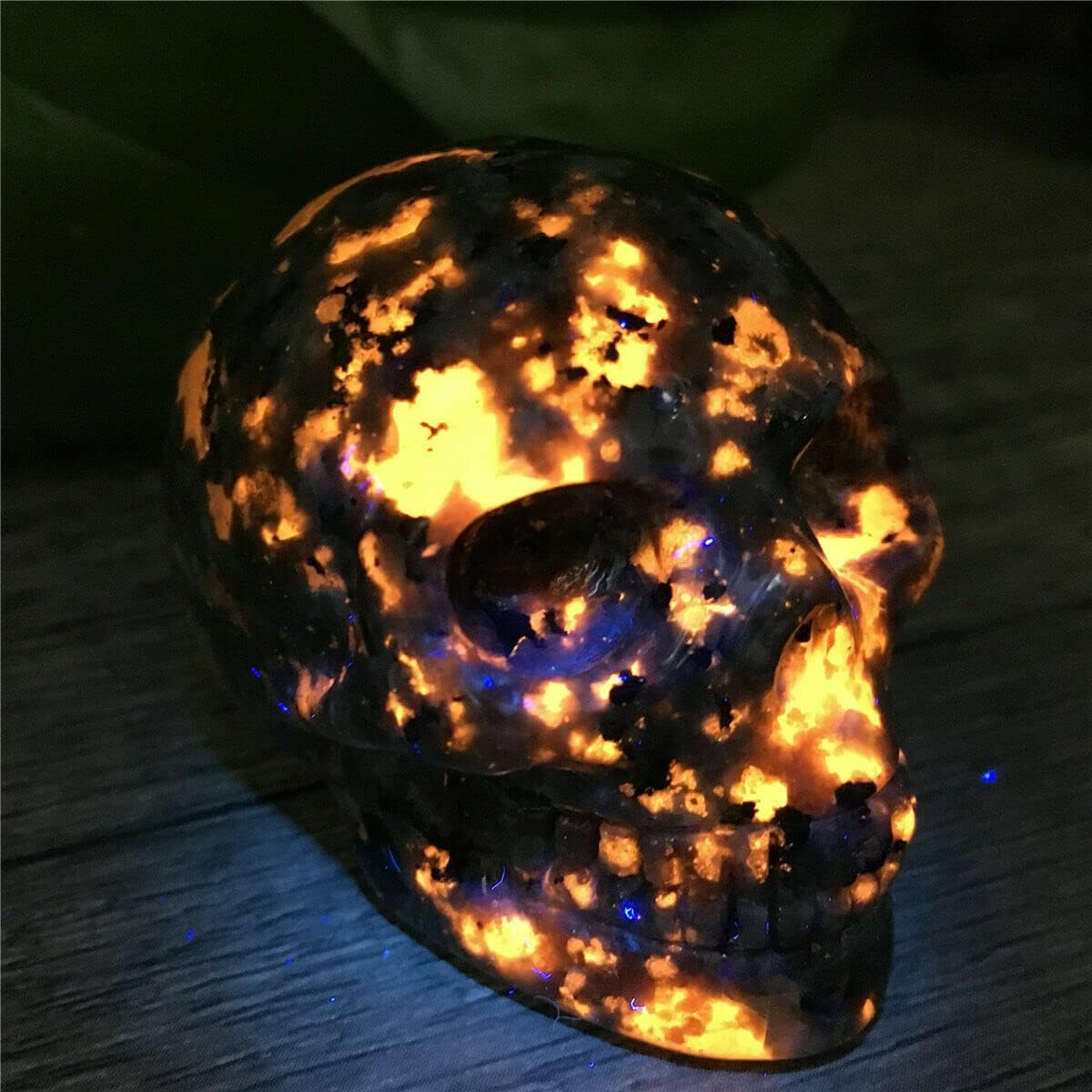 TEAMWILL 2″ Natural Flame’s Stone Cuarzo Calavera Cristal Tallado a Mano Curación 1pc