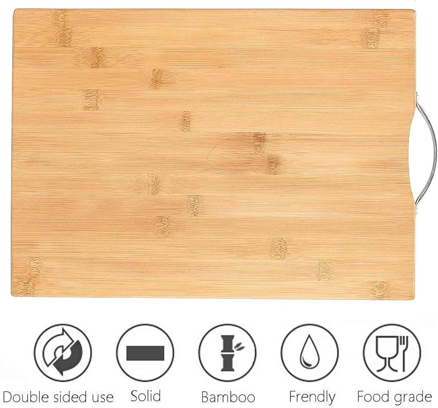 Tabla de cortar de bambú de alta calidad, tablas de cortar de madera multiusos rectangulares gruesas y duras para chef, cocina y uso profesional