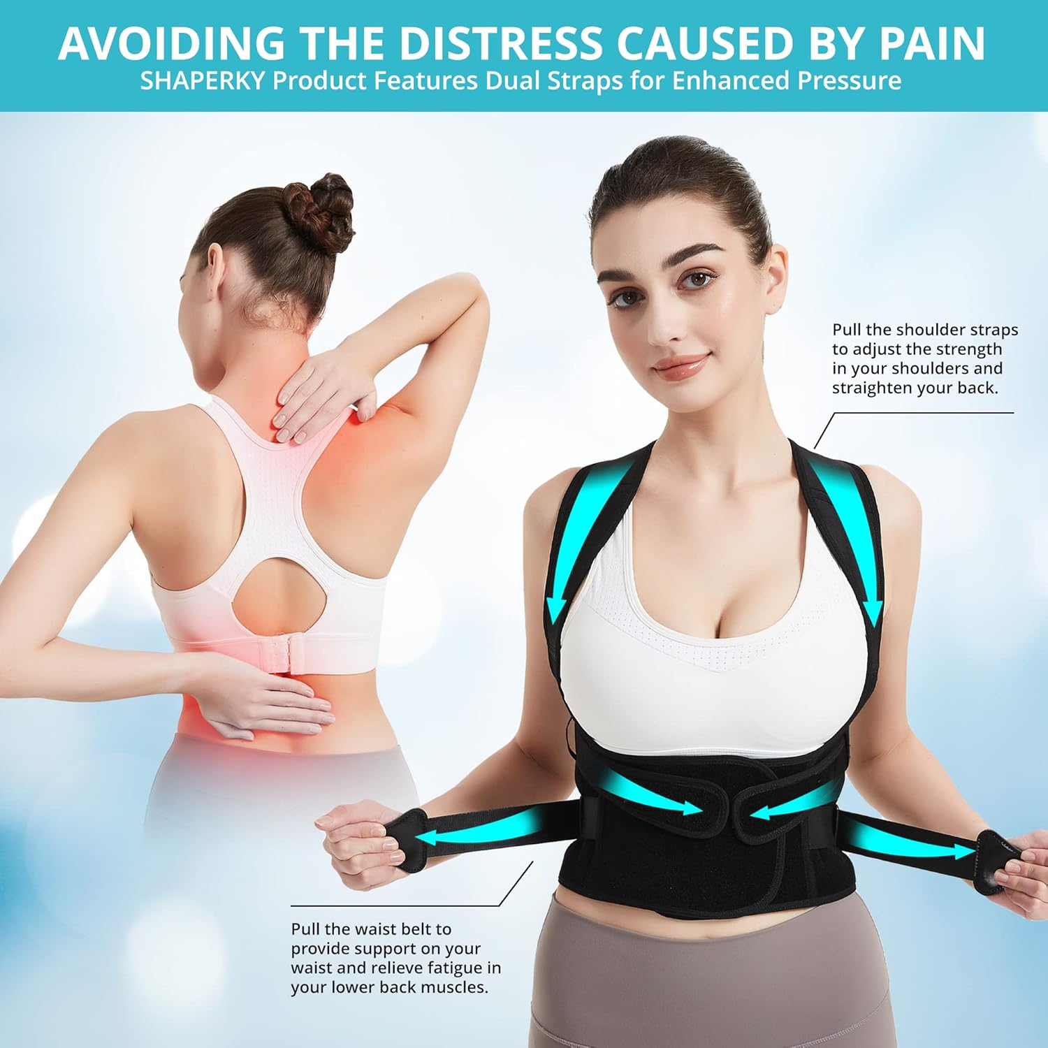 Corrector de espalda y postura para mujeres y hombres, ajustable y ligero, corrección de escoliosis y jorobado, alivio del dolor de espalda,