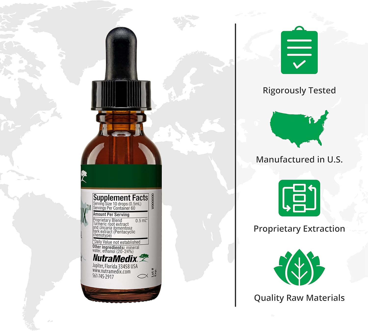 NutraMedix MoodMedix – Suplemento de apoyo al estado de ánimo con garra de gato líquida biodisponible y gotas de raíz de cúrcuma, suplemento para el