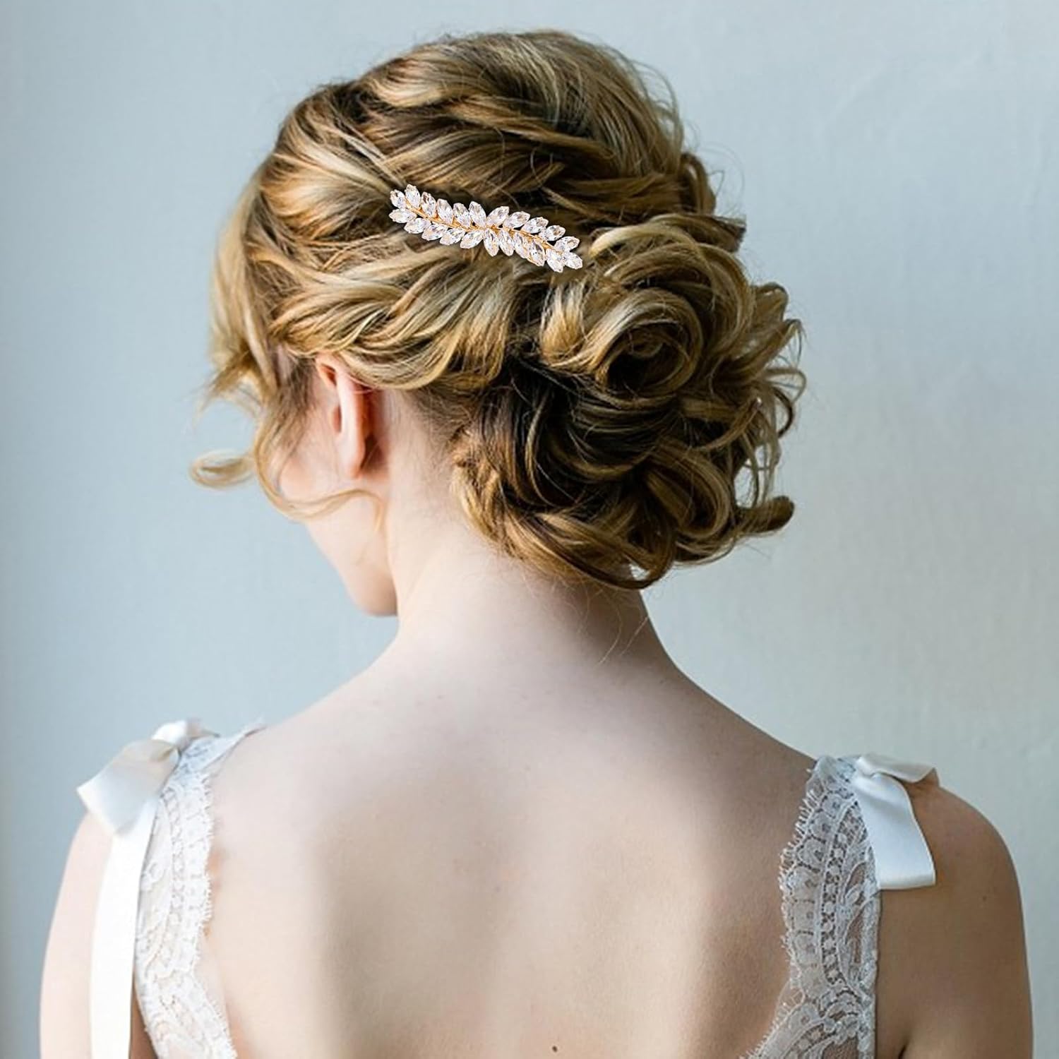 WHAVEL 2 pasadores para el cabello para mujer, pinzas para el cabello con diamantes de imitación, pasador francés de hoja de cristal, pinzas para el