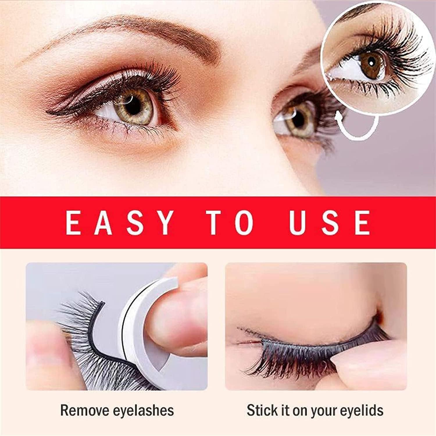 Lash Buddy – Pestañas autoadhesivas, pestañas postizas Glazy Boo, pestañas adhesivas reutilizables, pestañas autoadhesivas, pestañas postizas de