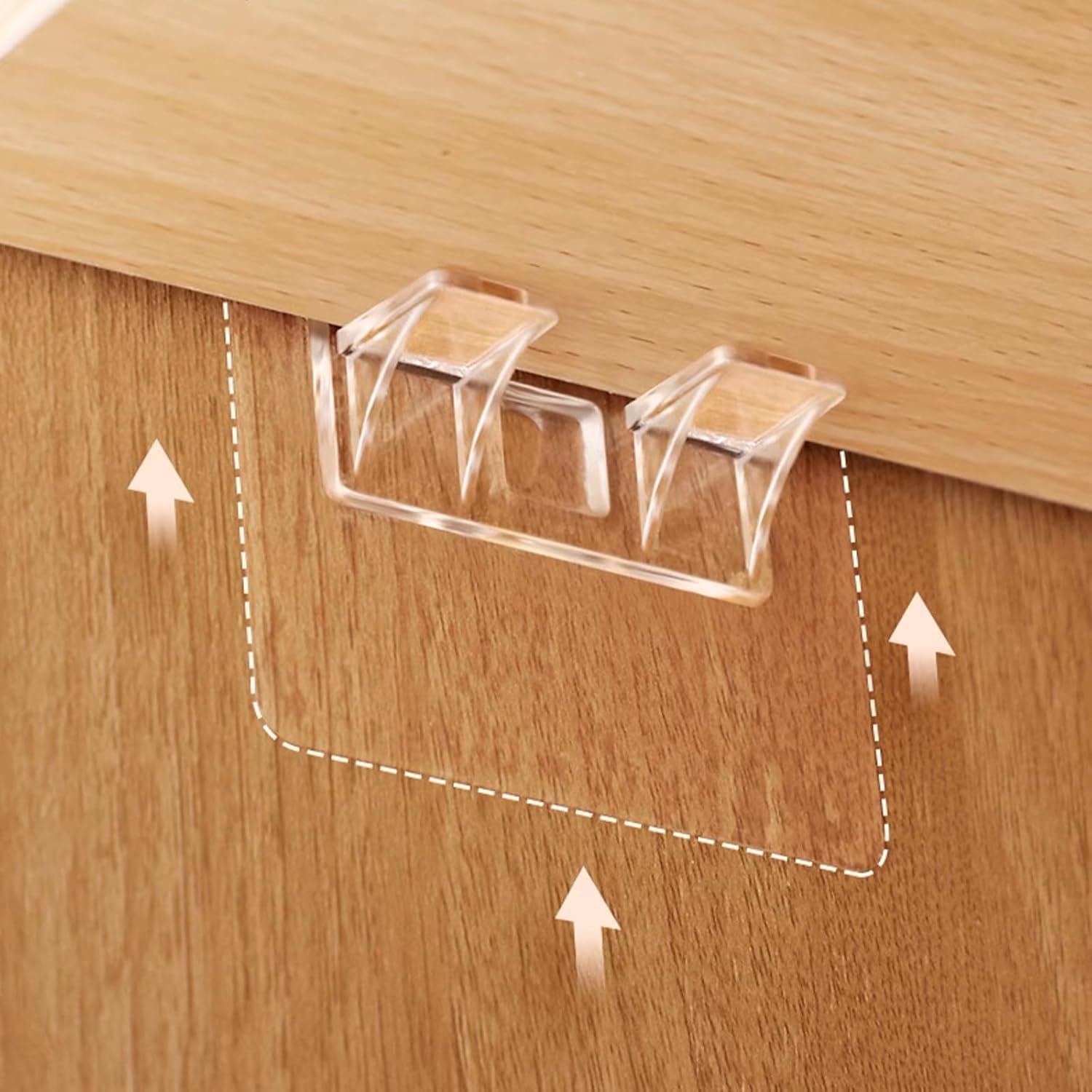 Paquete de 8 soportes adhesivos para estantes sin perforación, sin perforaciones, soportes autoadhesivos para estantes de cocina, libros, armarios,