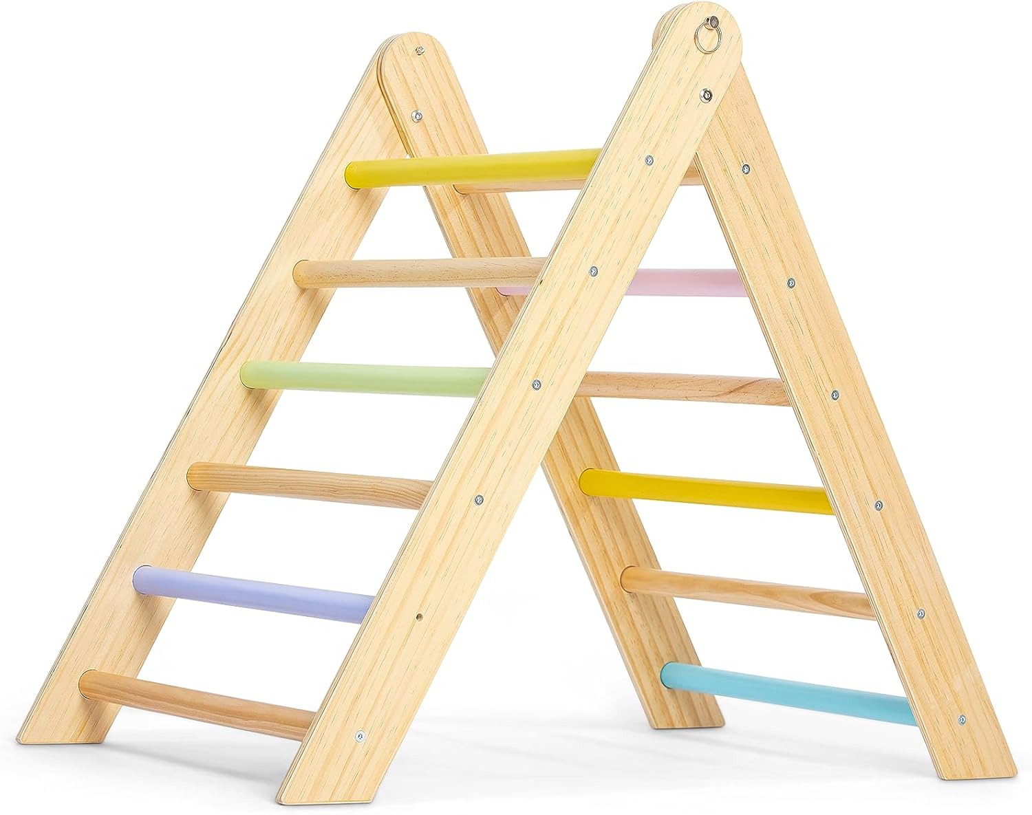 Avenlur Cedar – Juego de gimnasio 5 en 1 para interiores, juego de escalada Montessori con arco, escalera triangular ajustable, rampa de escalada,