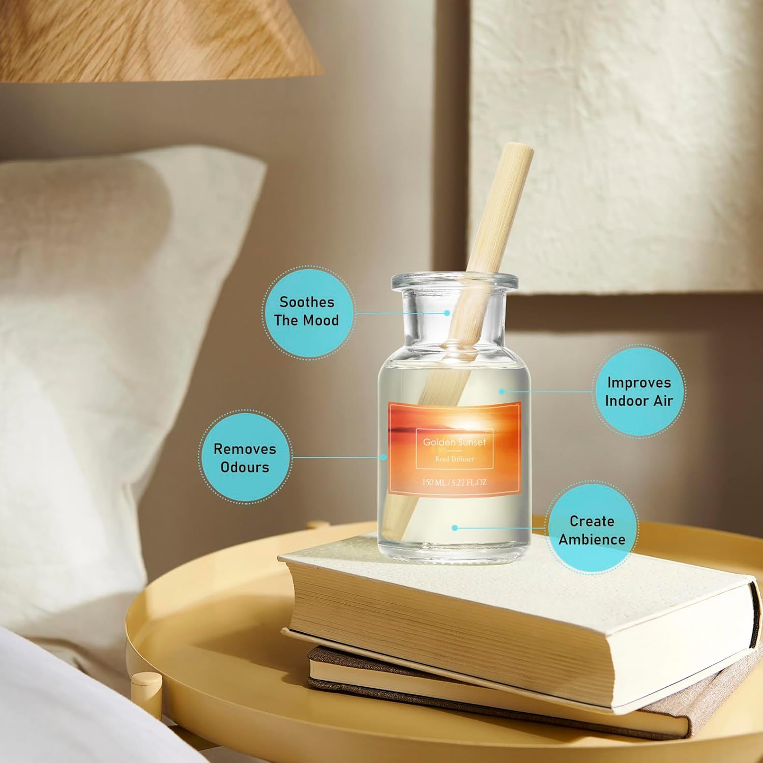 Juego de difusor de varillas para el hogar, difusor de varillas de aceite perfumado de 5.3 onzas, difusor perfumado de spa para dormitorio, baño,