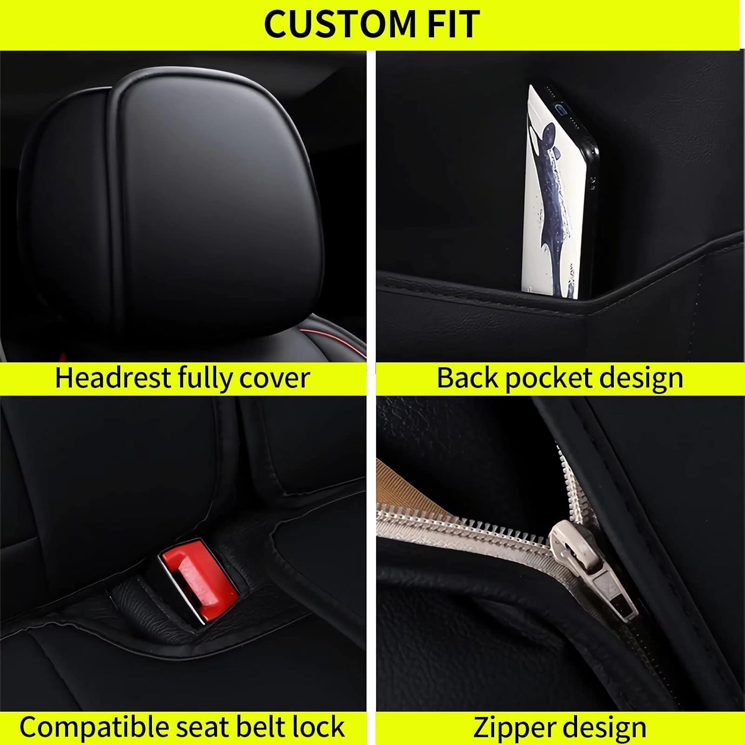 Fundas de asiento de automóvil para Mazda CX5 2013-2024, juego completo de fundas de asiento de automóvil de piel sintética con compatible con bolsa