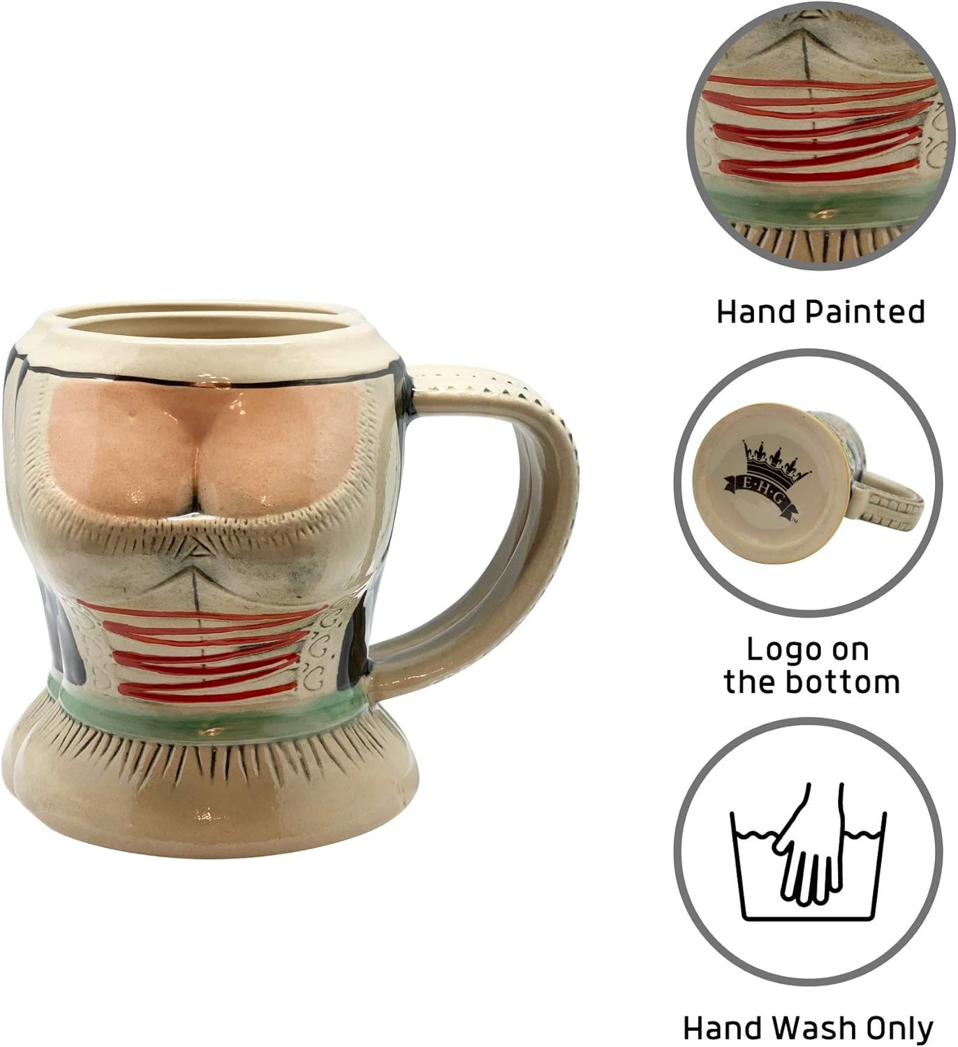 0.55 litros  OktoberfestHaus German Stein Oktoberfest – Taza de cerámica para cerveza, par de tazas de tirolesa alemana Okoberfest, artículos de