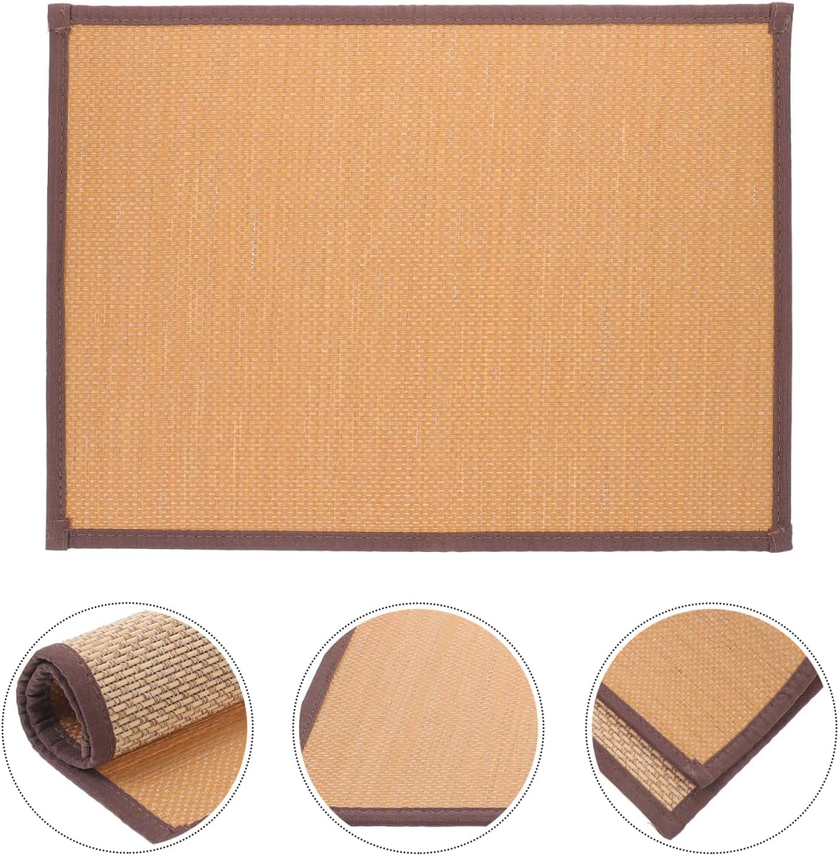 Cojín de asiento tejido para meditación y sentado en el suelo, cojín de suelo de enfriamiento de verano para uso en interiores, tapete cómodo para