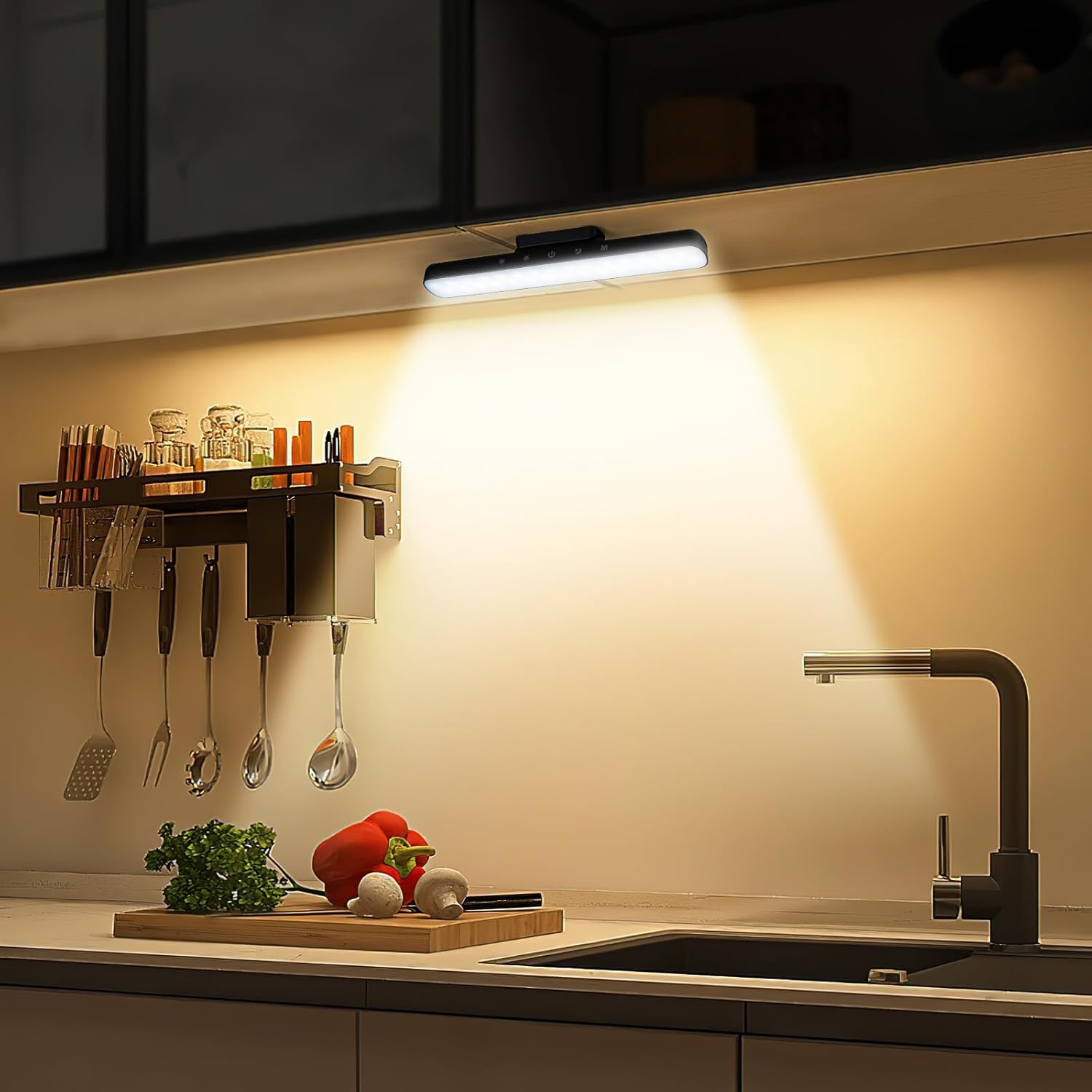 ZMinghtx Rechargeable Light Bar,60LED 5W Wireless Dimmable Touch Bunk Bed Light,3 Color Temperatures 3000mAh Battery Operated Magnetic Under Cabinet