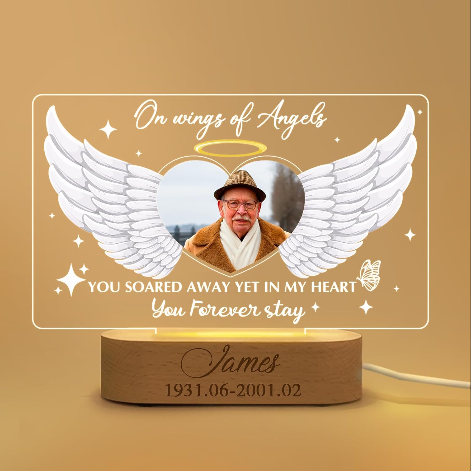 Regalos conmemorativos personalizados, regalos de luz nocturna conmemorativa en memoria de un ser querido, regalos de condolencias personalizados