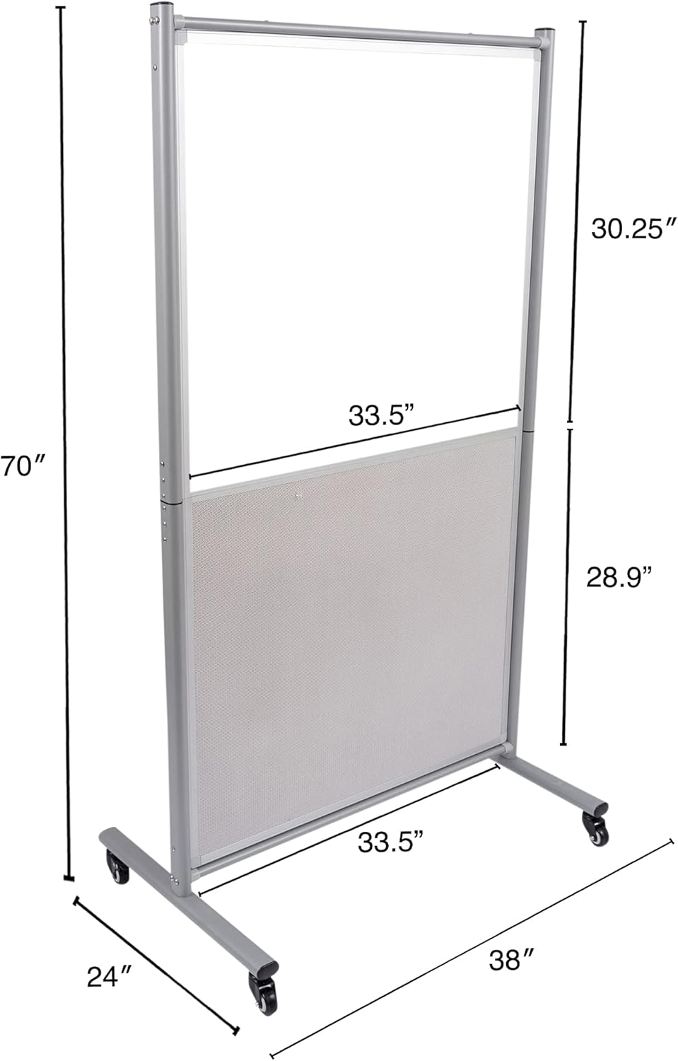 Stand Up Desk Store – Pizarra blanca magnética móvil rodante, divisor de habitación, pizarra de borrado en seco para el hogar o el aula (pizarra