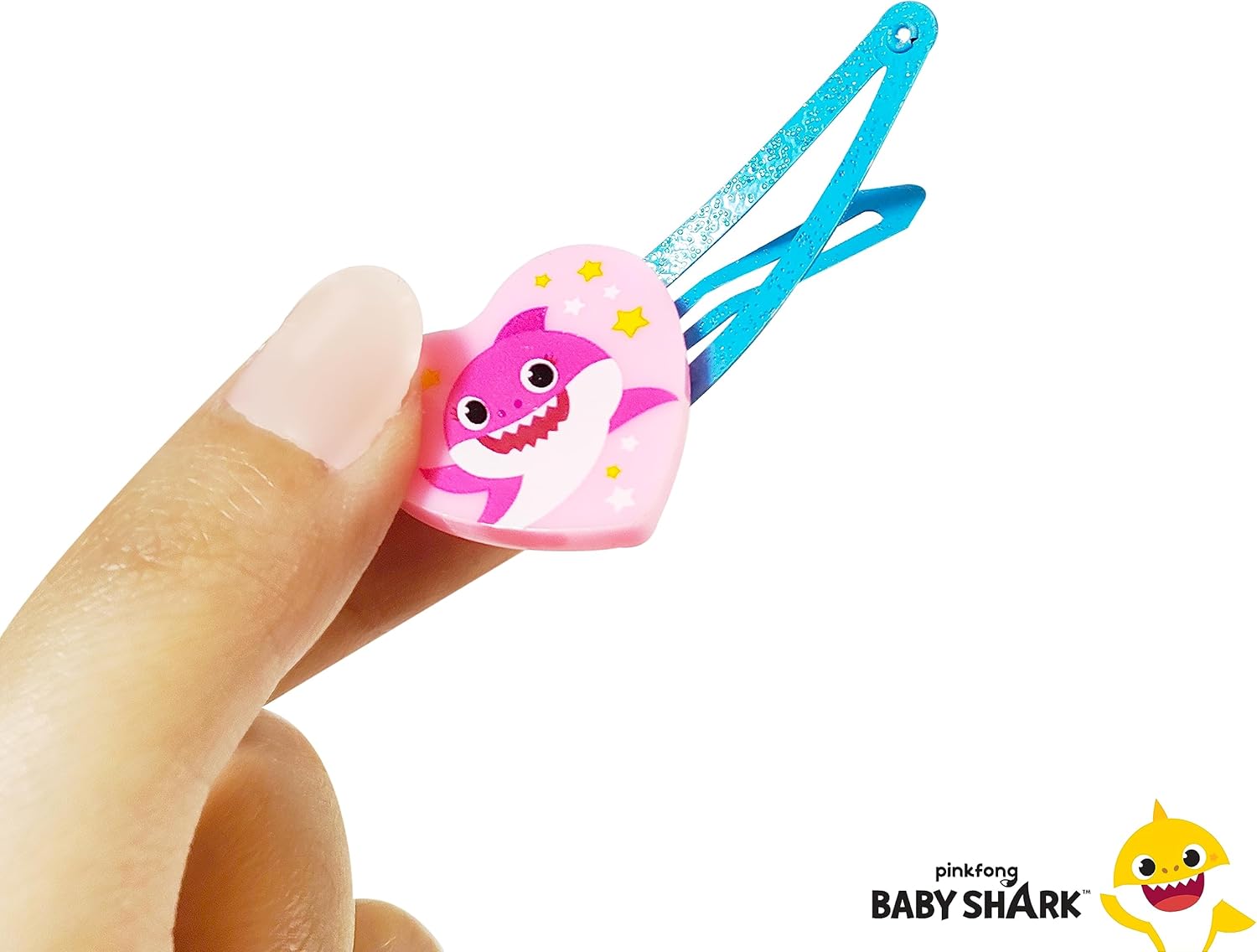 LUV HER Baby Shark Girls BFF – Joyero de juguete de 6 piezas con 2 anillos, 2 pulseras de cuentas y pinzas para el cabello a presión a partir de 3