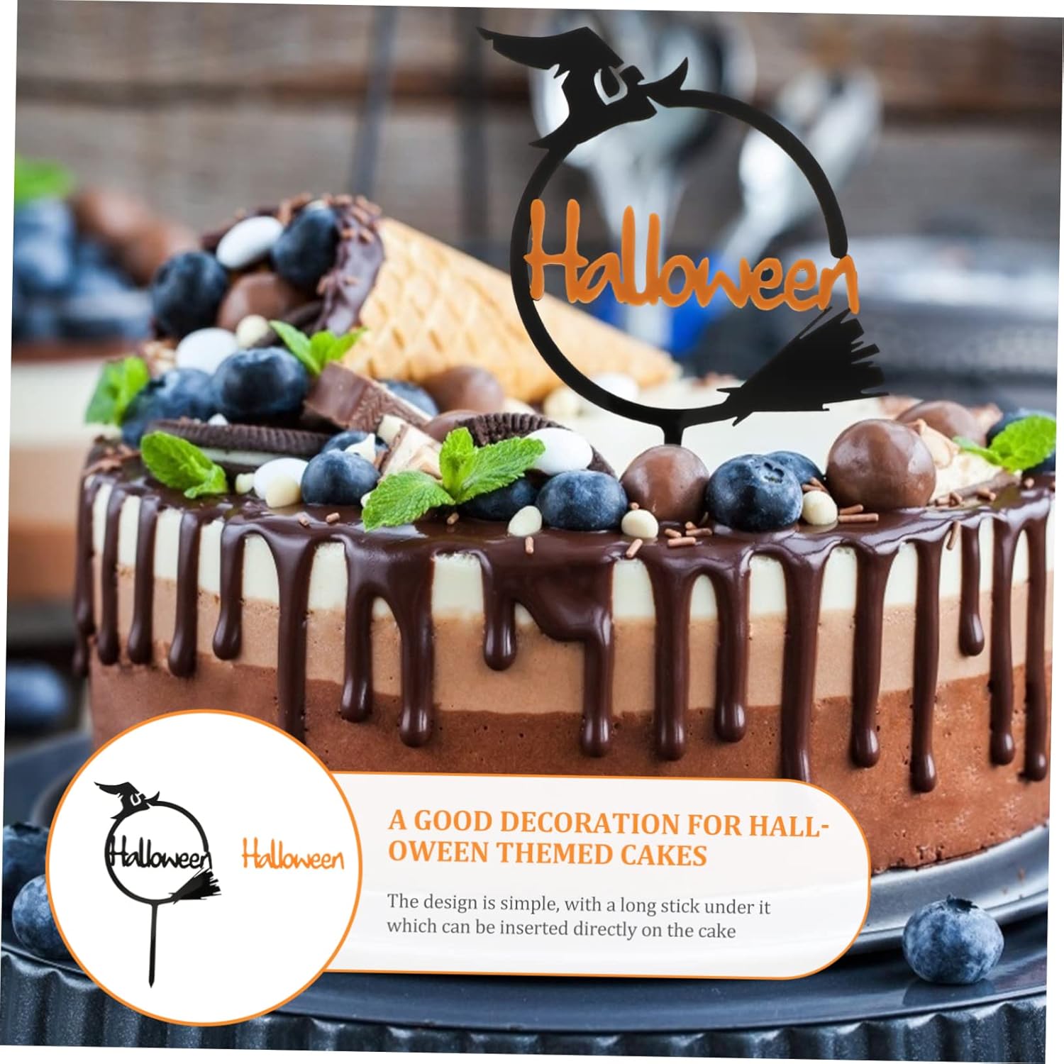 10 piezas de tarjetas de Halloween, palillos para tartas de Halloween, decoración de postre de Halloween, decoración de fiesta de Halloween,