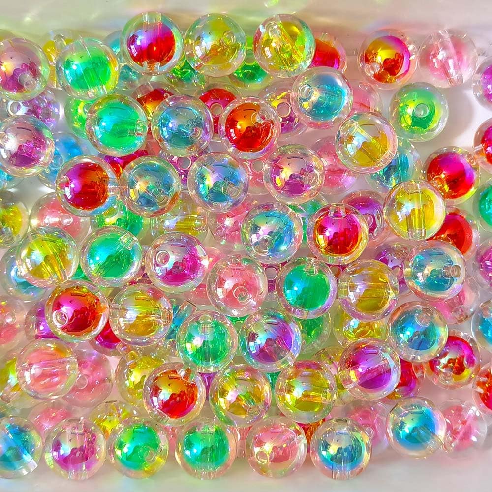 Mixto Lots Brillante AB Color Acrílico Dulce Bead DIY Beading Hairband Pulseras Collar Artesanía Embelishment (colores mezclados, dulces)