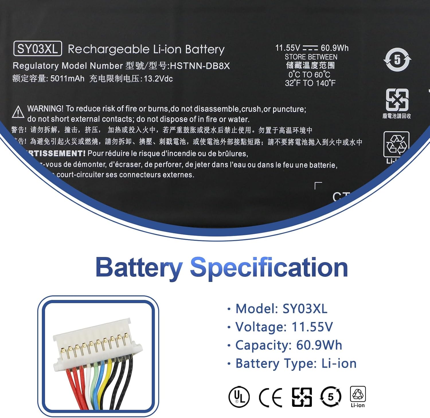 ANTIEE SY03XL – Batería para portátil HP Chromebook X360 14 G1 14-DA 14-DA0011DX 14-DA0500ND 14-DA0021NR Chromebook 15-DE 15-DE0010NR 15-DE0021CL