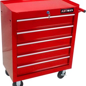 Carrito de herramientas de 5 cajones grandes con ruedas, caja de herramientas rodante, organizador de herramientas para garaje, almacén, taller, Carrito de herramientas de 5 cajones grandes con ruedas, caja de herramientas rodante, organizador de herramientas para garaje, almacén, taller,