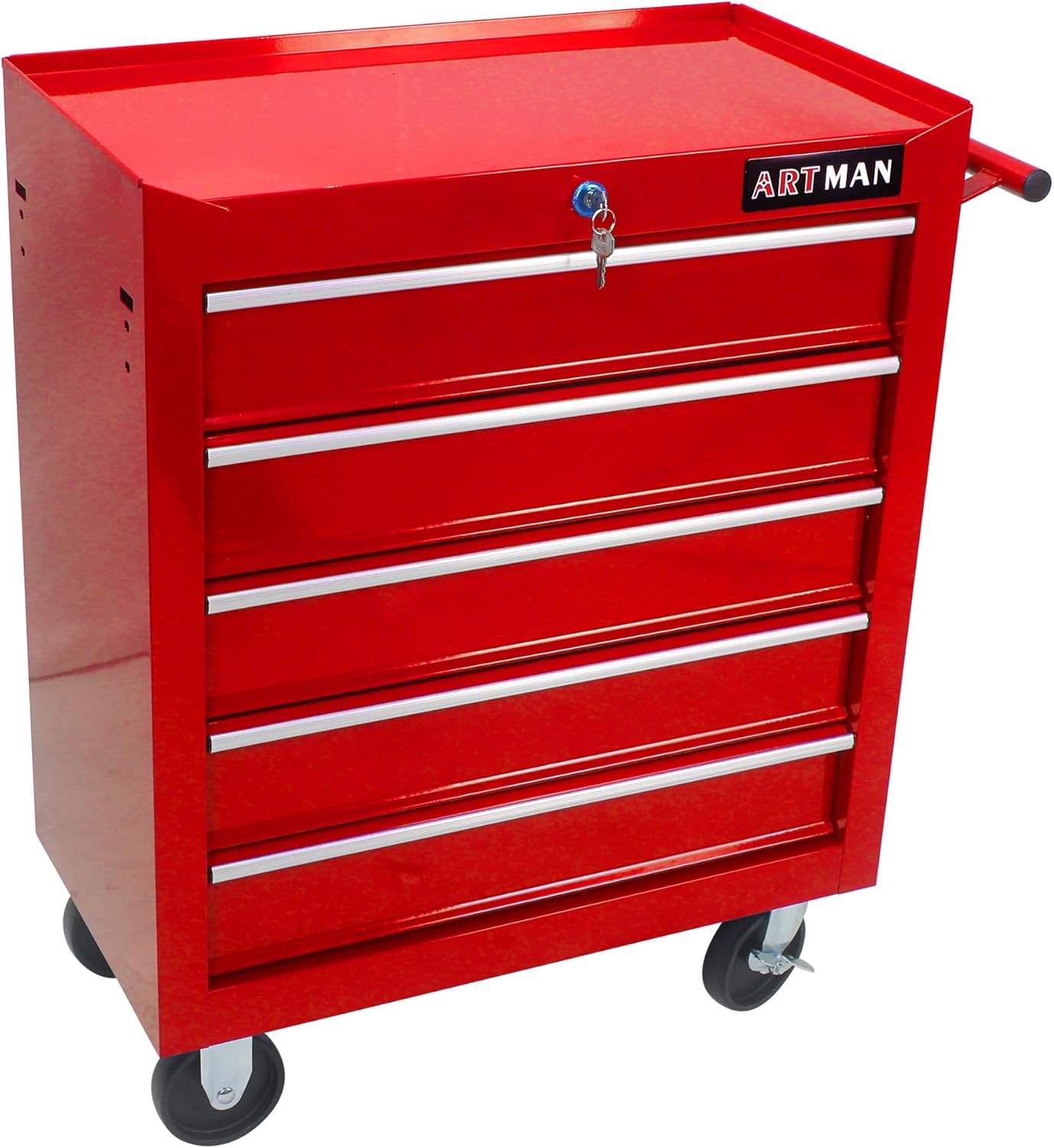 Carrito de herramientas de 5 cajones grandes con ruedas, caja de herramientas rodante, organizador de herramientas para garaje, almacén, taller,
