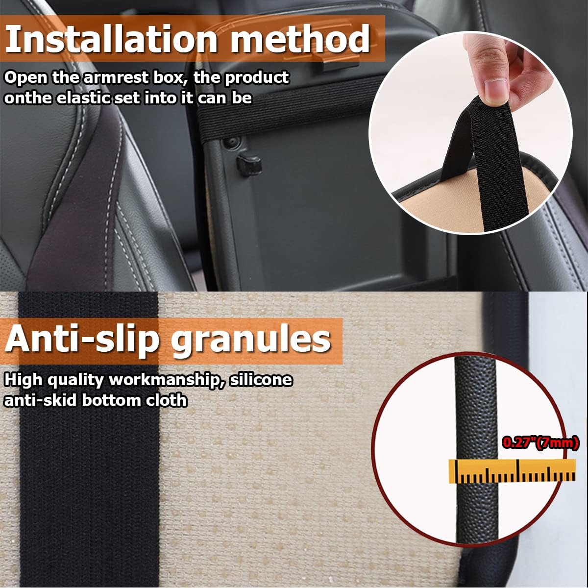 Funda para consola central de automóvil, de piel sintética, funda de almacenamiento para reposabrazos de automóvil, accesorios interiores,