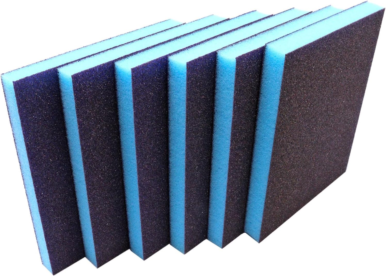 SWZHAI 6 esponjas de lijado, bloques de lijado de grano 80, esponja de papel de lija reutilizable, húmedo y seco, esponja de lija para madera,