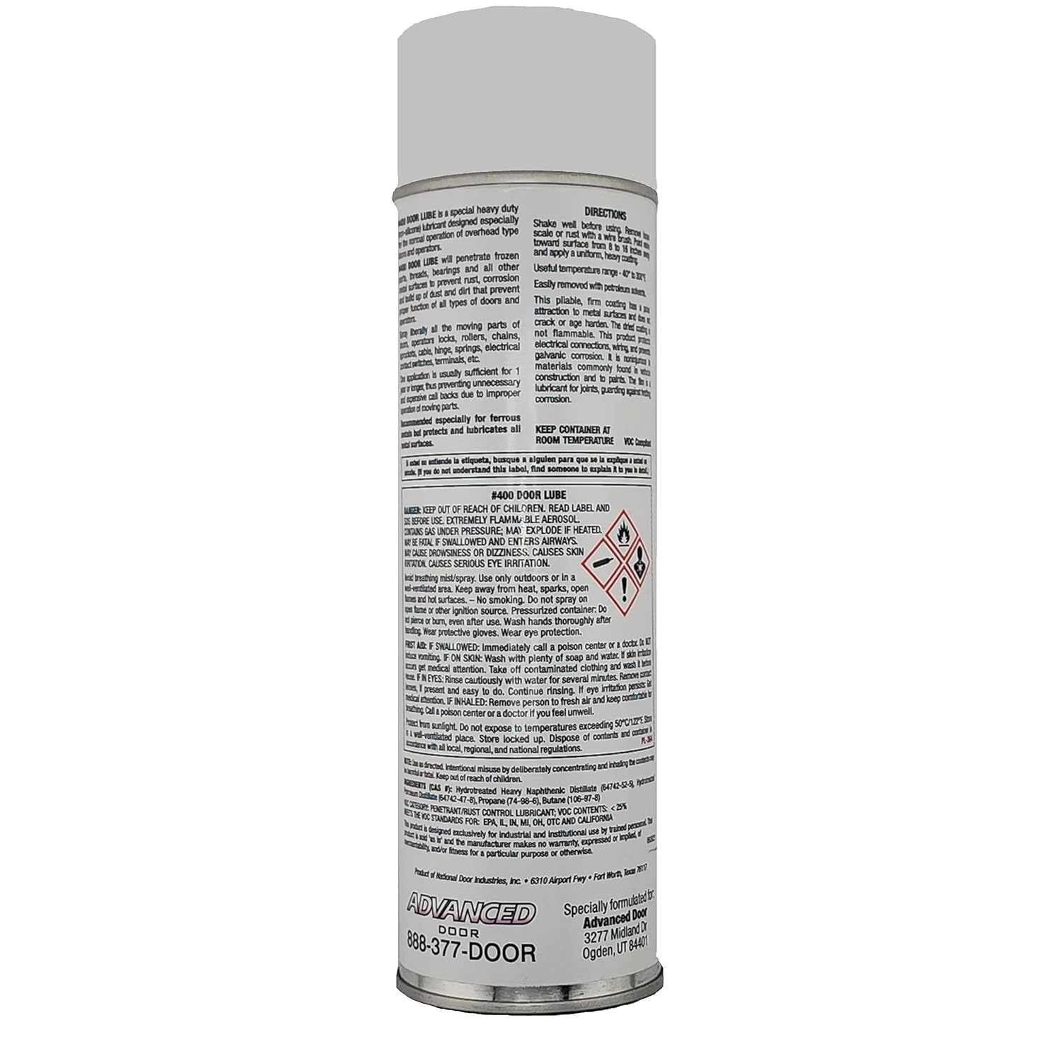 Lubricante para puerta de garaje y prevención de óxido, rango de pulverización de 12 pies, sin siliconas, se seca transparente, lubricante a base de