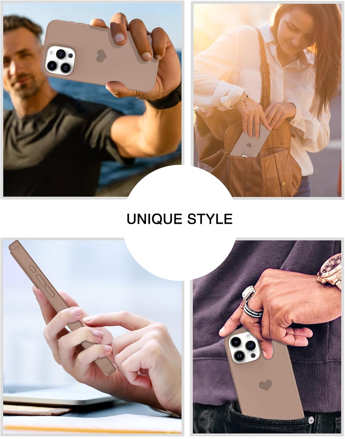 BENTOBEN Funda de teléfono compatible con iPhone 15 Pro Max de 6.7 pulgadas, diseño de corazón lindo de silicona, goma de gel suave, a prueba de