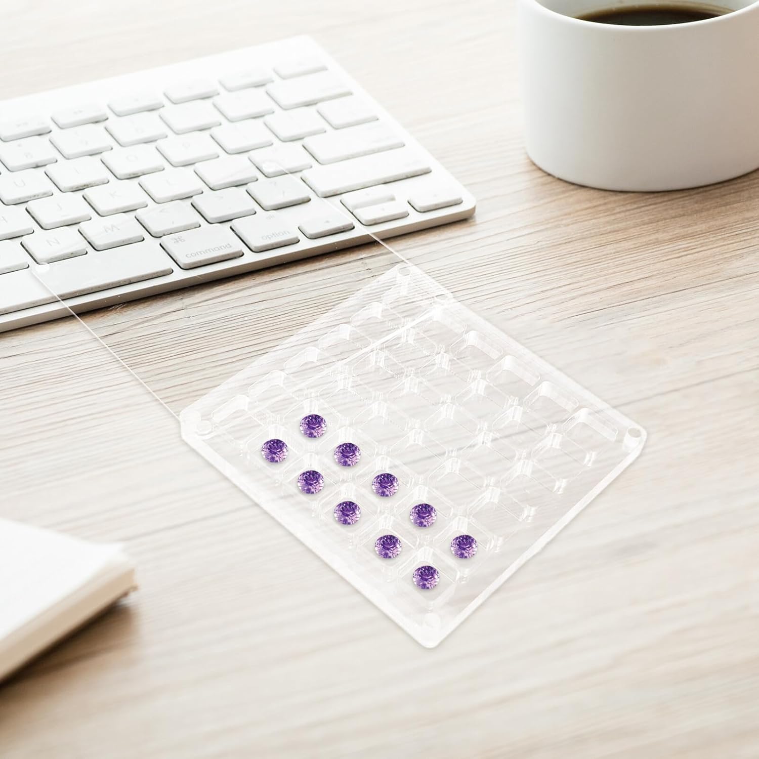 EXCEART Caja de 36 rejillas transparentes para uñas, caja de joyería de plástico, organizador de compartimentos, contenedor de almacenamiento para