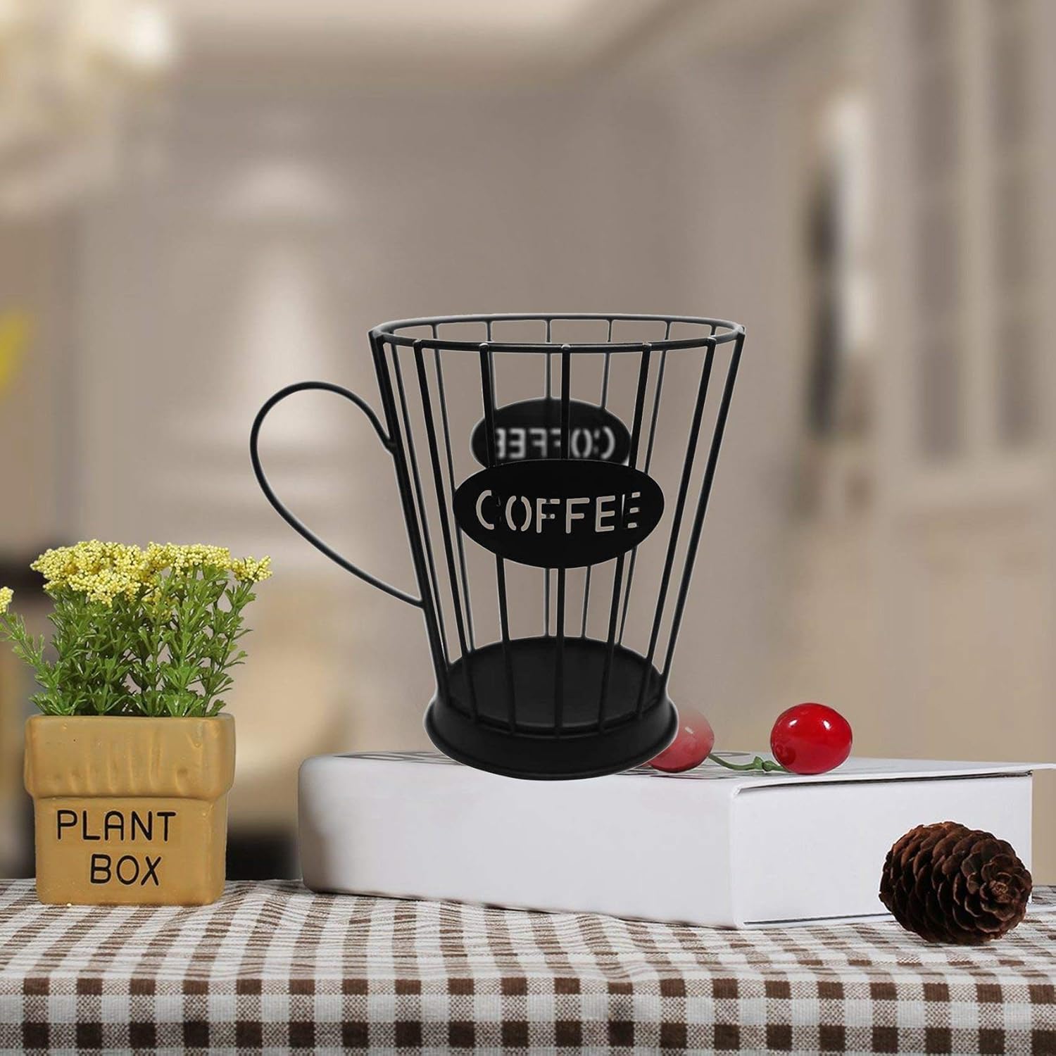 TAMOSH Soporte para cápsulas de café, cesta de almacenamiento para encimera de cocina, soportes de almacenamiento para cápsulas de espresso