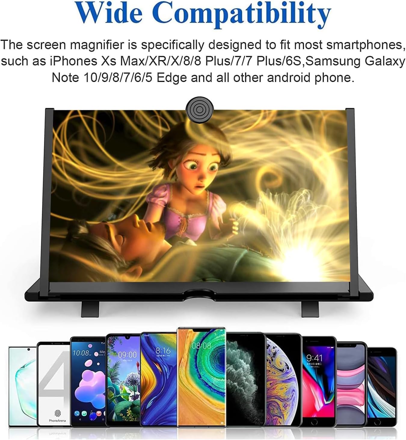 Lupa de pantalla de 12 pulgadas para teléfono celular, proyector de aumento de pantalla 3D HD, expansores de ampliación de pantalla para películas,