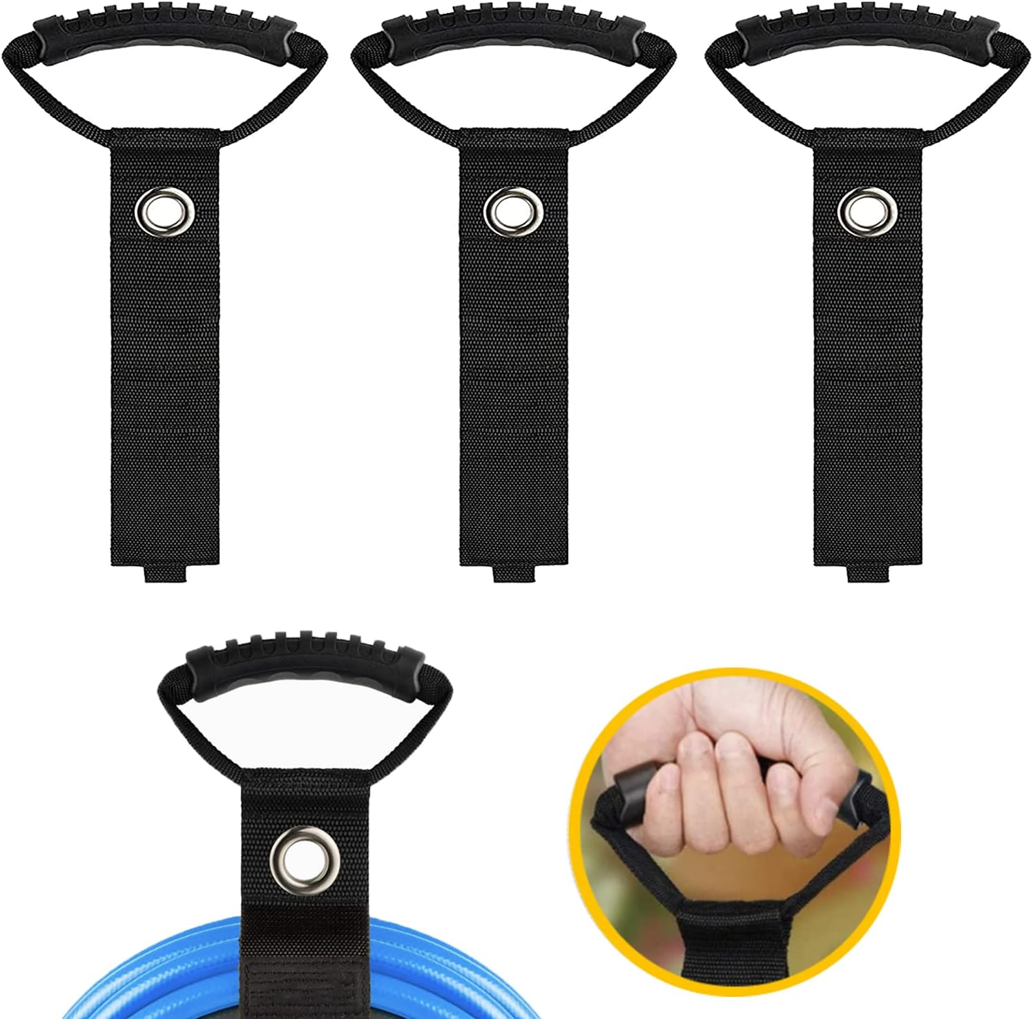 Swingers – Paquete de 3 correas de almacenamiento de manguera de jardín con hebilla triangular, correas de almacenamiento de manguera de agua,