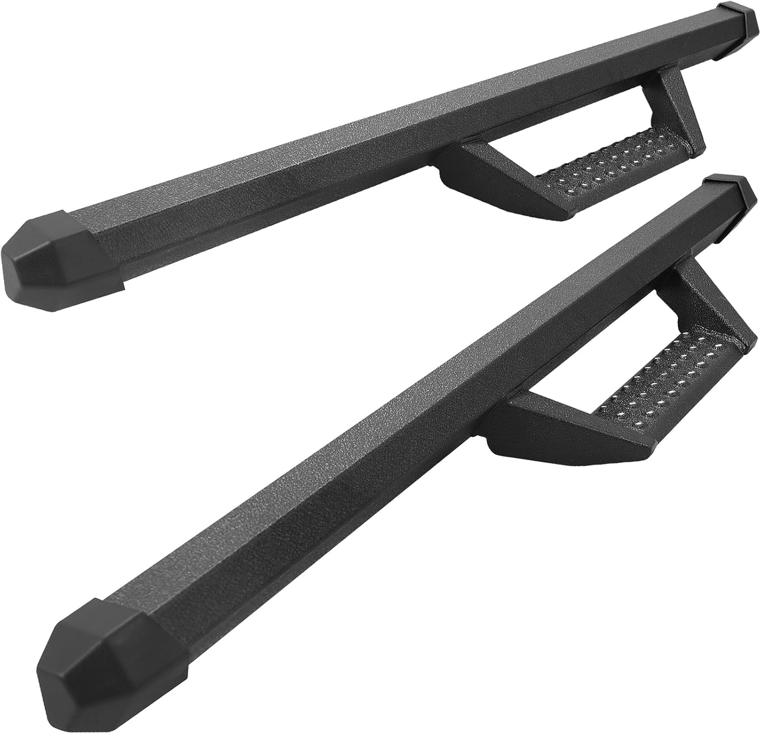 Estribos compatibles con Ford F250 F350 F450 F550 2017-2024 cabina regular, 2 puertas individuales, escalones laterales abatibles de acero al