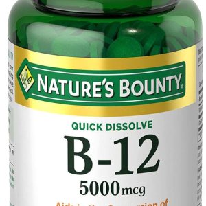 Vitamina B12 de Nature's Bounty, suplemento vitamÃnico de disolución rápida, apoya el metabolismo energético y la salud del sistema nervioso, 5000 mcg, 40 tabletas Colombia Vitamina B12 de Nature's Bounty, suplemento vitamÃnico de disolución rápida, apoya el metabolismo energético y la salud del sistema nervioso, 5000 mcg, 40 tabletas Colombia