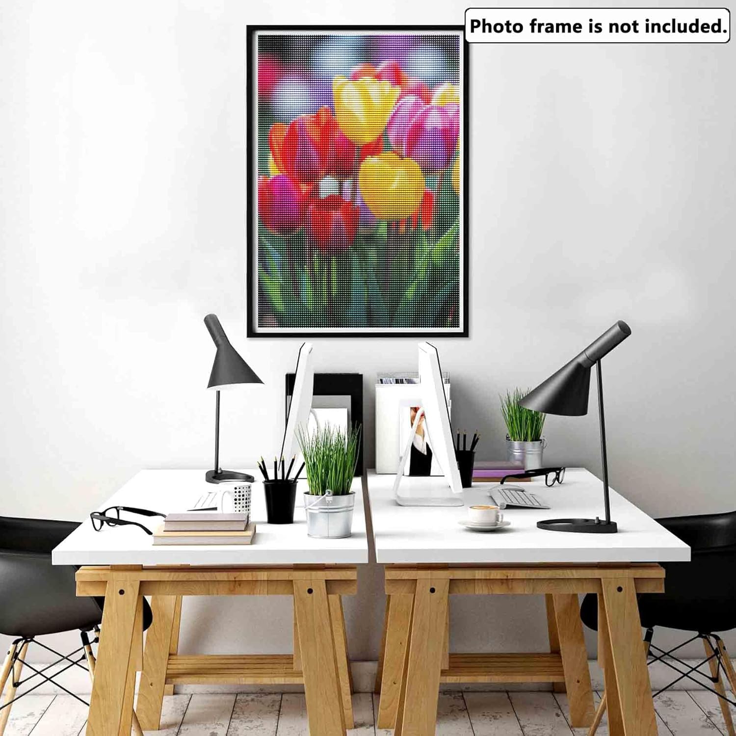 Yomiie Kits de pintura de diamantes 5D, lila exuberante, pintura con diamantes, flores artísticas, kit de taladro redondo completo, imagen bordada,
