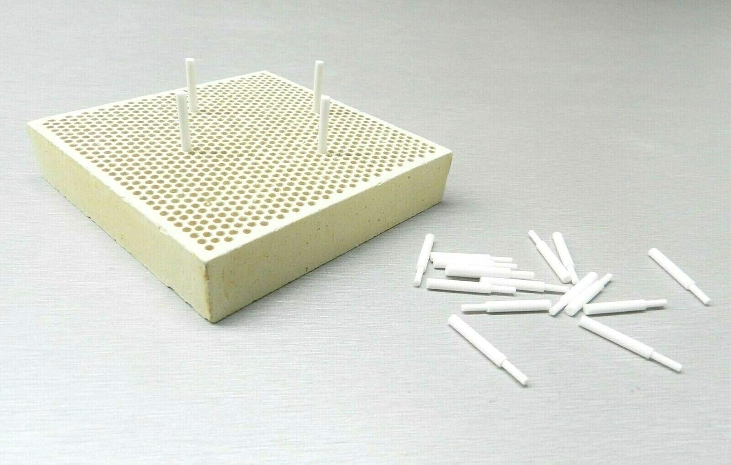 Bloque de cerámica de panal de 3.9in y pines de cerámica para soldar y hacer joyas.