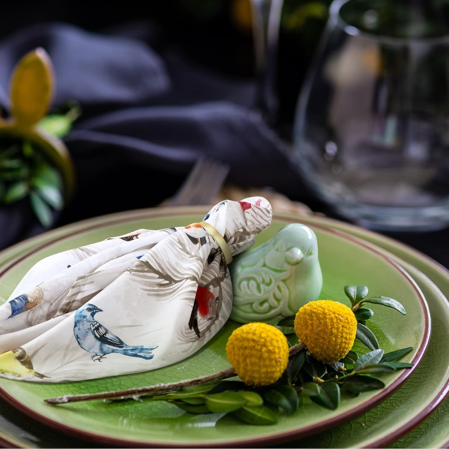 12 servilletas de tela de primavera de 20 x 20 pulgadas, servilletas de cena lavables, servilletas de fiesta de té, servilletas para cocina, fiesta,
