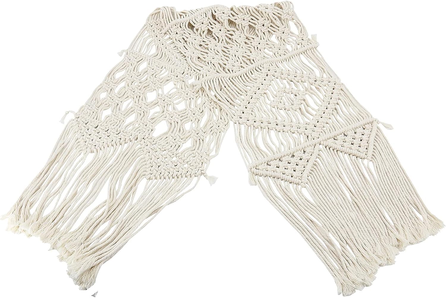 Camino de mesa de macramé para casa de campo de 48 pulgadas de largo, decoración de mesa de boda o caminos de mesa bohemios para comedor, estilo