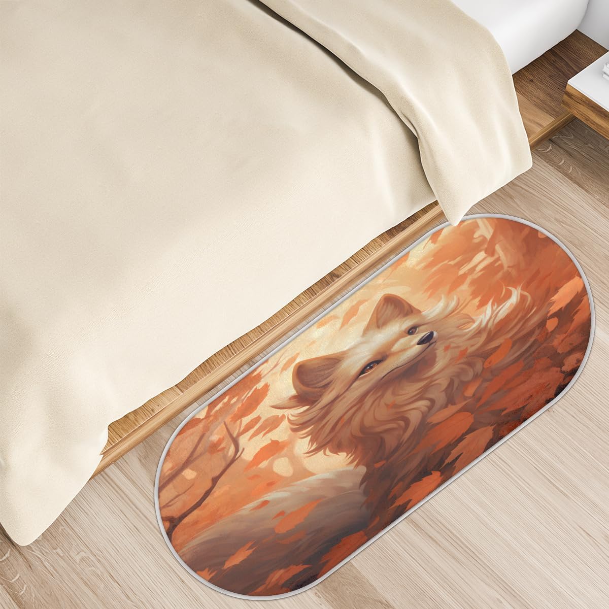 cfpolar Watercolro – Alfombra de baño de zorro de arce, antideslizante, tapete de baño de microfibra absorbente, tapetes y alfombras de cocina