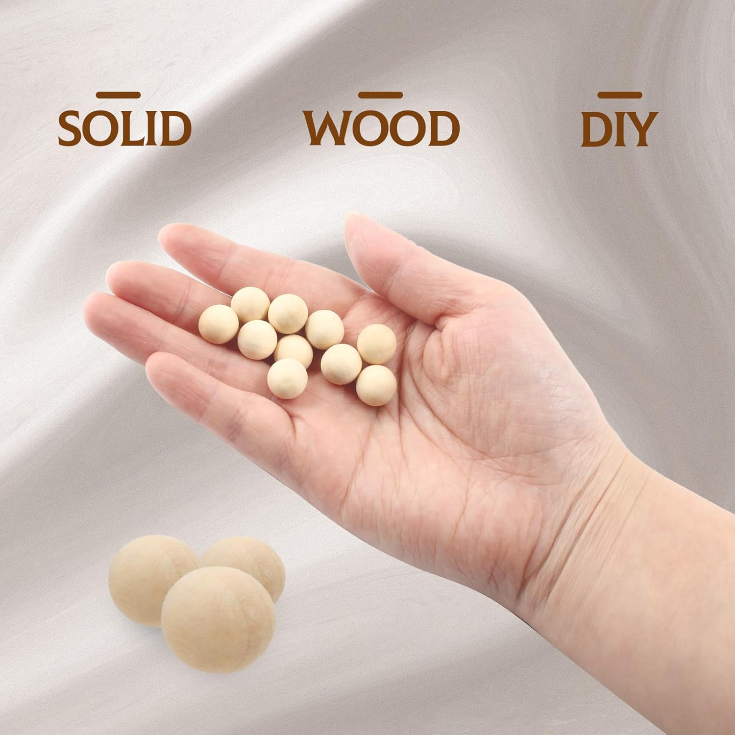100 bolas redondas de madera de 12 pulgada (0.472 in), bolas de madera natural sin terminar, esferas de madera para manualidades y proyectos de