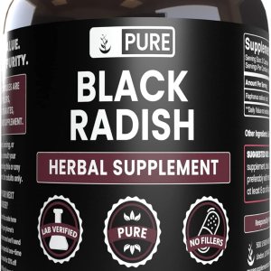 Pure Original Ingredients Rábano negro (365 cápsulas) sin relleno de magnesio o arroz, siempre puro, verificado por laboratorio Pure Original Ingredients Rábano negro (365 cápsulas) sin relleno de magnesio o arroz, siempre puro, verificado por laboratorio