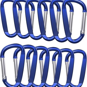 3″ Aluminum Carabiner Clips, 12PCS D Ring Shape Keychain Carabiners Hook Buckle 3″ Aluminum Carabiner Clips, 12PCS D Ring Shape Keychain Carabiners Hook Buckle