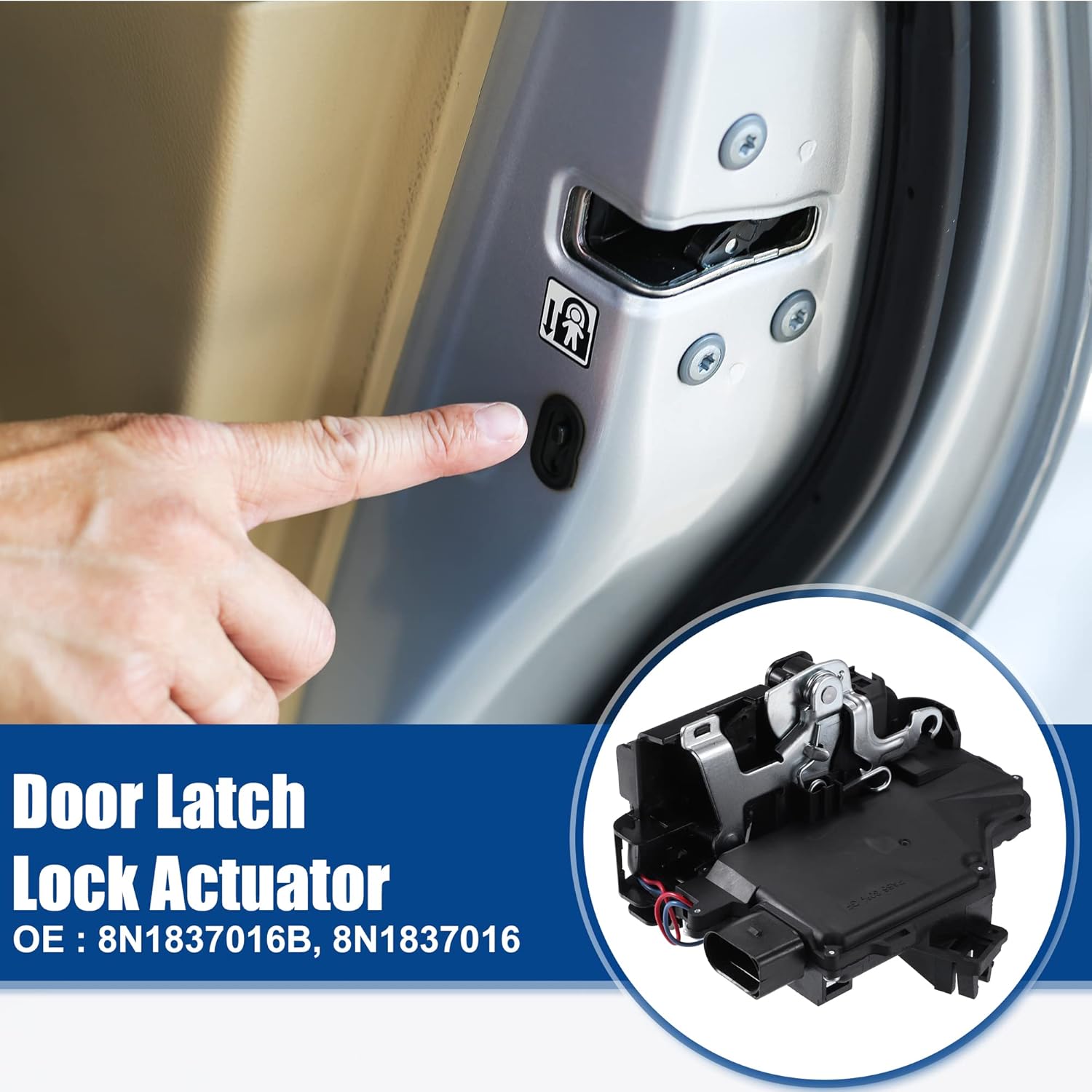 ACROPIX Actuador de cerradura de puerta delantera derecha para Audi TT Roadster para Porsche Boxster – Paquete de 1 negro