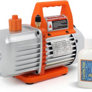 BACOENG Bomba de vacío de 4.5CFM, bomba de vacío de paletas rotativas de una sola etapa de 110 V 13 HP con aceite, para R12 R22 R134a R410a AUTO AC BACOENG Bomba de vacío de 4.5CFM, bomba de vacío de paletas rotativas de una sola etapa de 110 V 13 HP con aceite, para R12 R22 R134a R410a AUTO AC