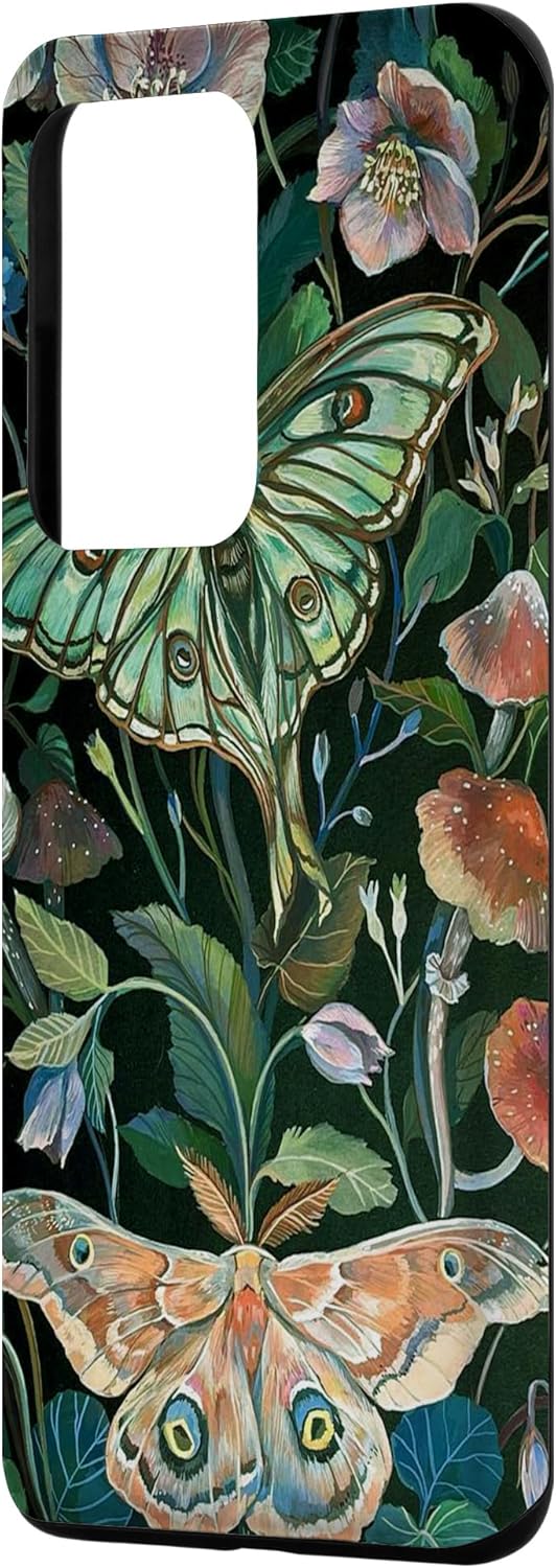 Funda para Galaxy S20 Ultra Aesthetic Luna Moth Vintage Botanical Boho Mushroom Flower