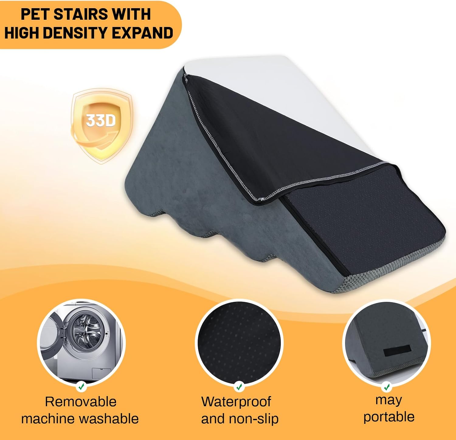 Escaleras para perros para cama, 4 escalones, escaleras para perros pequeños y mascotas, para camas altas y sofá, rampas para perros pequeños
