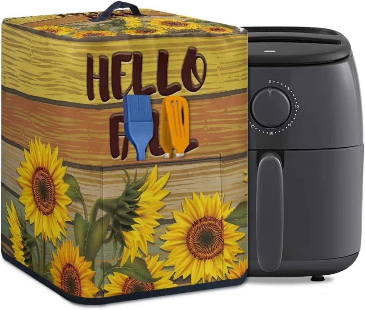 Funda para freidora de aire de girasol de otoño para el hogar, accesorios de decoración de cocina, fundas para electrodomésticos pequeños con