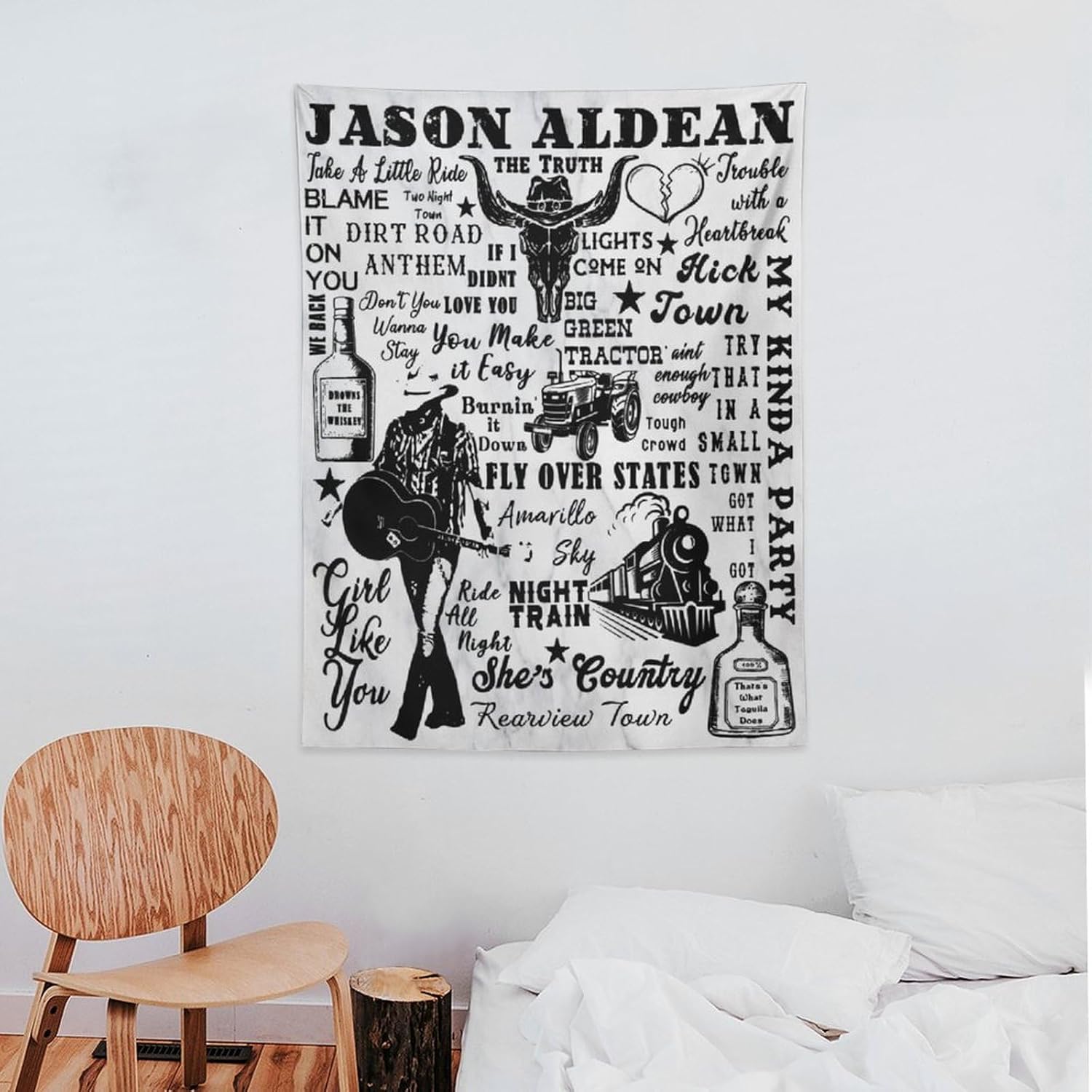 MUTIYAAR Trate That In A Jason – Tapices pequeños de ciudad aldea, pósteres estéticos, novedosos colgantes de pared, tapiz de pared para dormitorio,