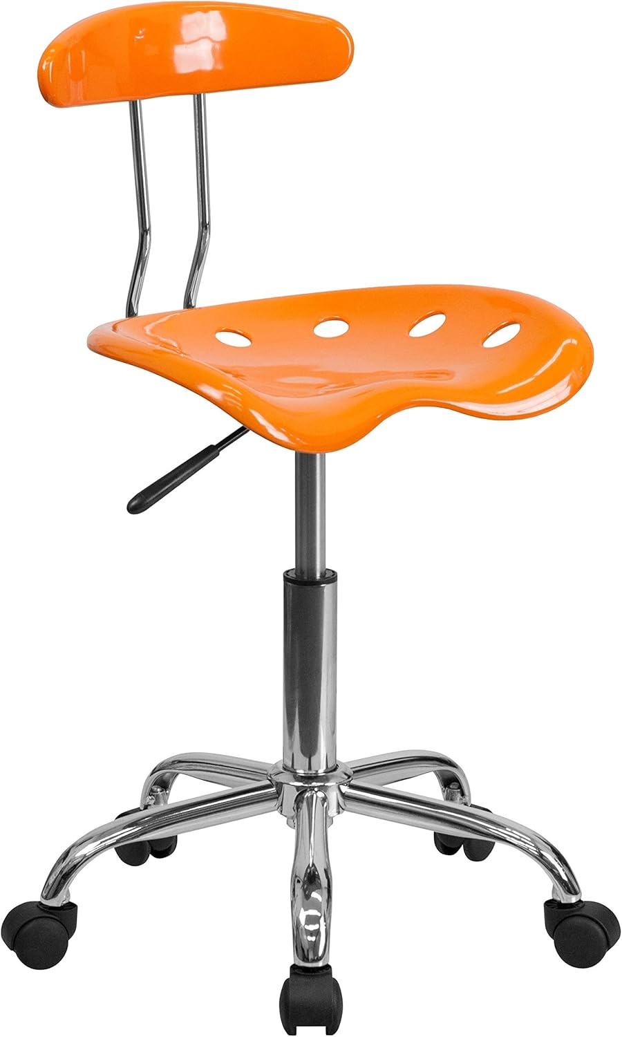 Silla giratoria para computadora Flash Furniture, cromada color verde manzana brillante, con asiento de tractor, Plástico Acero inoxidable, Azul